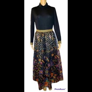 RARE True Vintage MELISSA LANE Dress Metallic Lurex Pattern